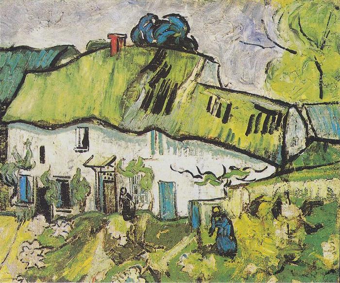Vincent Van Gogh Farmhouse with two figures china oil painting image